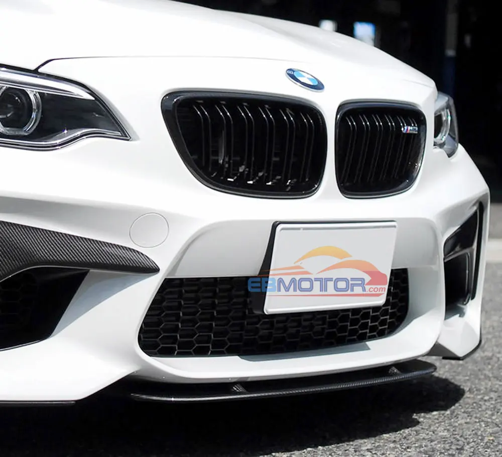 Real Carbon Fiber ST Style Front Lip Splitter Glossy Bumper Racing Spoiler Trim For BMW F87 M2 2014up |