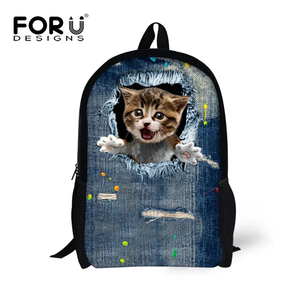 FORUDESIGNS/модные мужские рюкзаки крутые 3D животные Тигр Печать школьный рюкзак для подростков мальчиков детская сумка рюкзак человек - Цвет: CA4915C