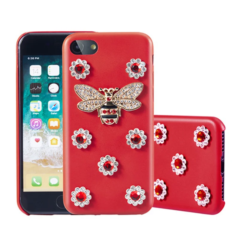 Aoweziic Мода для iPhoneX 7 8 плюс 6 s+ плюс XR XS MAX Kawaii DIY Bling Блеск Кристалл Bee из мягкой кожи с ремешком телефон случаях - Цвет: I