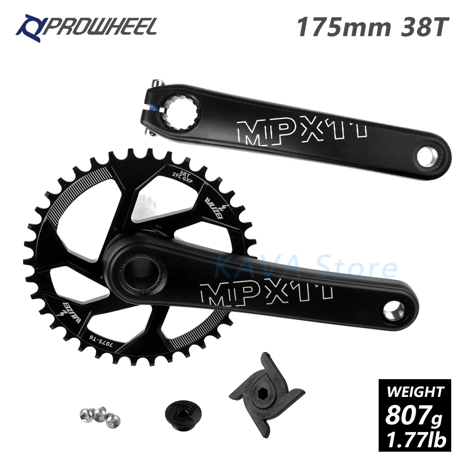 175mm black 38T MTB велосипед кривошипно костюм звездочки 170/175 мм горный велосипед звездочка цепной передачи узкая широкая цепь из колец цепь 30/32/34/36/38T передняя Звездочка для SRAM GXP XX1 X9 модными принтами XO - Цвет: 175mm black 38T