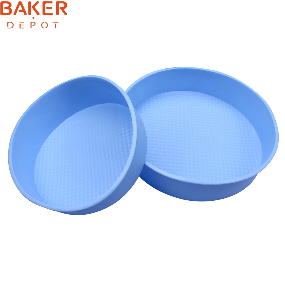 BAKER DEPOT большая силиконовая форма для торта на день рождения, посуда для выпечки, круглые формы для десертов диаметром 20 см CDSM-747