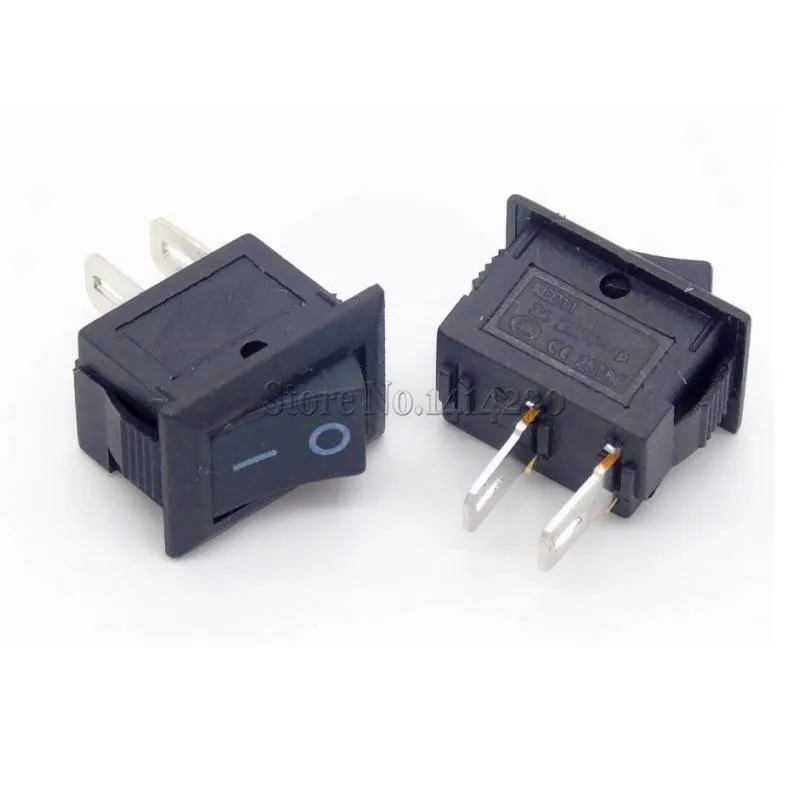 50 шт. черный кнопочный переключатель 3A 250В KCD11 2Pin защелкивающийся Переключатель