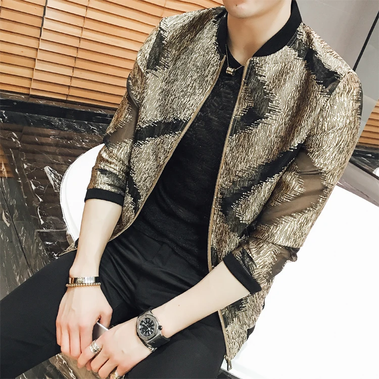 Новинка 2017 года мужские летние Куртки тонкие золотые куртка бомбер прозрачные See