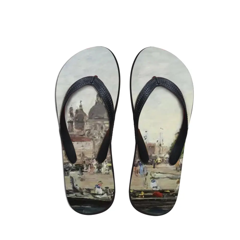 Шлепанцы мужские Нескользящие повседневные сандалии унисекс плоская подошва