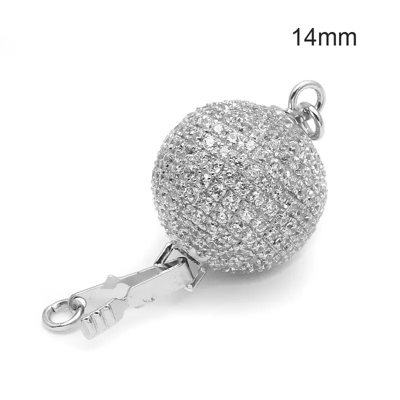 

JOYMARK New Arrival 8mm10mm 12mm 14mm Zircon Micro Pave 925 Sterling Silver Round Box Clasps For Pearl Jewelry SC-BC208