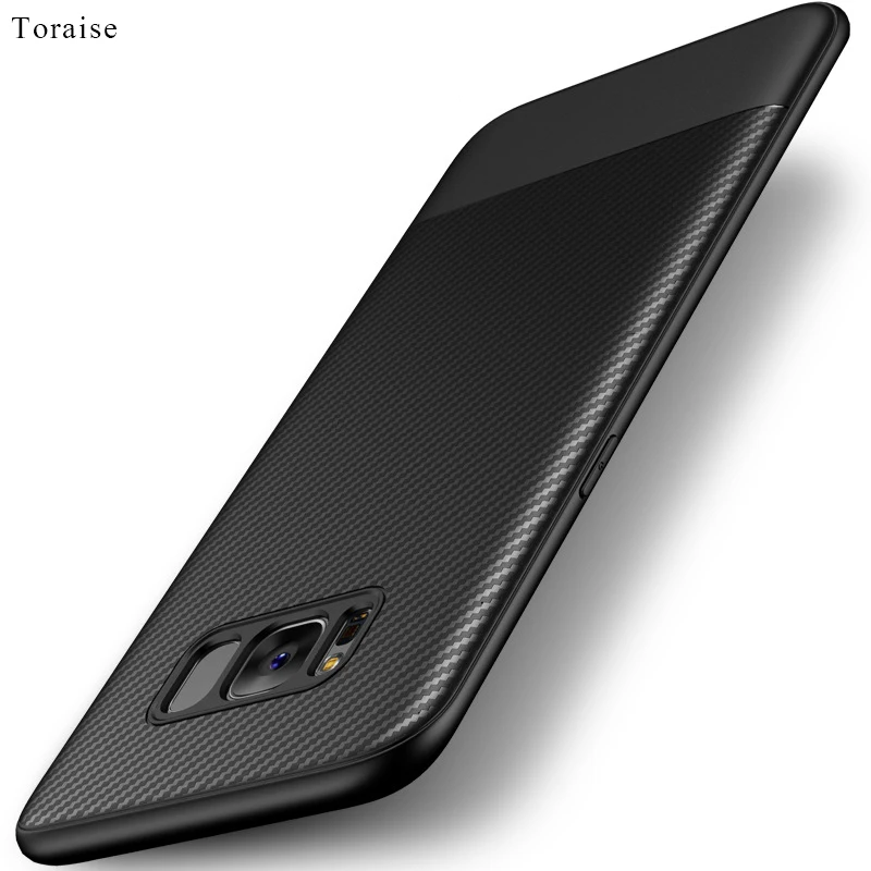 Toraise For Samsung galaxy S8 Case Carbon Fiber Ultra Thin Silicone Soft TPU for Plus Phone Cover Galaxy |