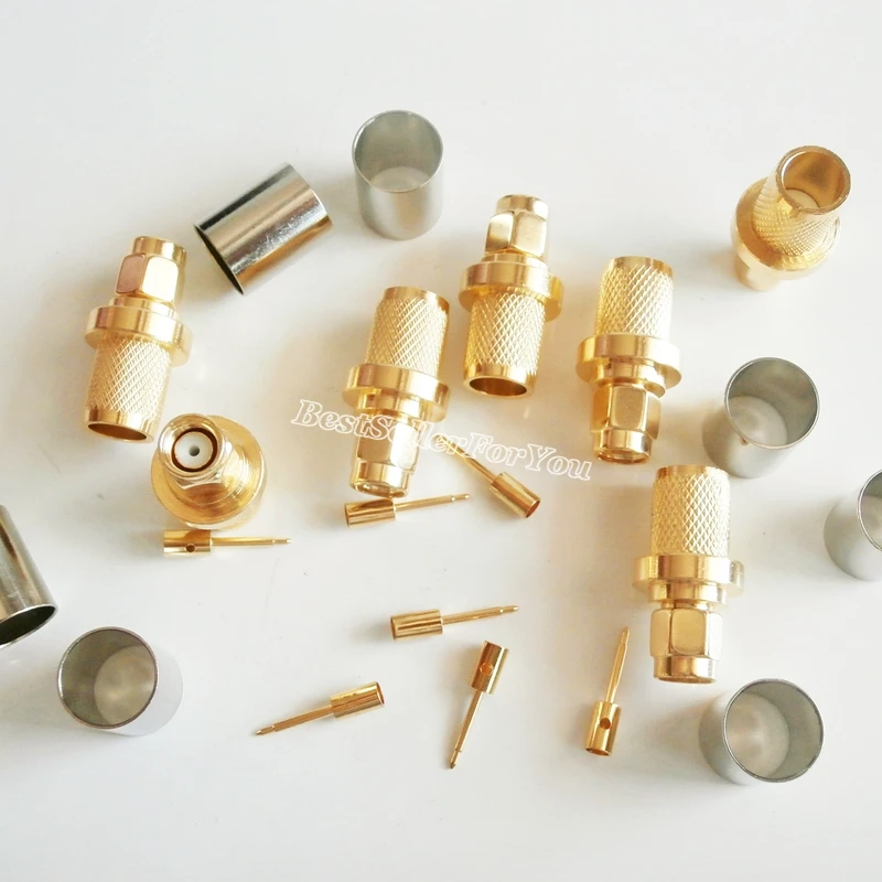 10 шт. разъем SMA штекер обжимной RG5 RG6 5D FB LMR300 кабель прямой адаптер|adapter connector|adapter