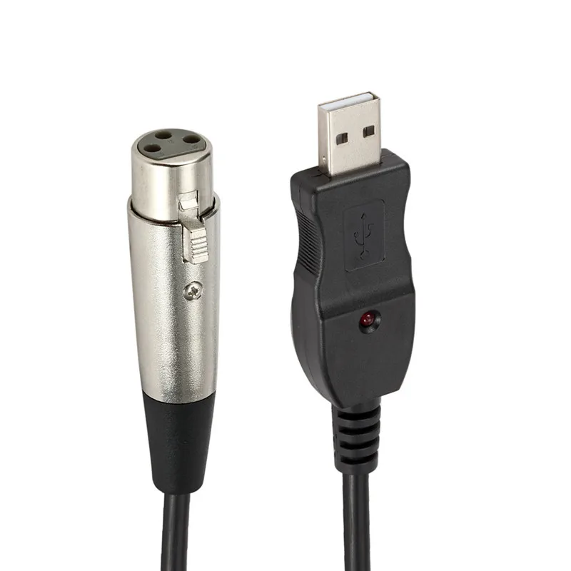 XLR мама к USB папа 3 м 9 футов черный кабель Шнур адаптер микрофон Ссылка Новый 2015