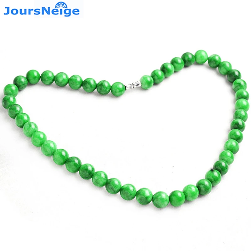 Оптовая продажа ожерелье из зеленого натурального холодного камня круглые
