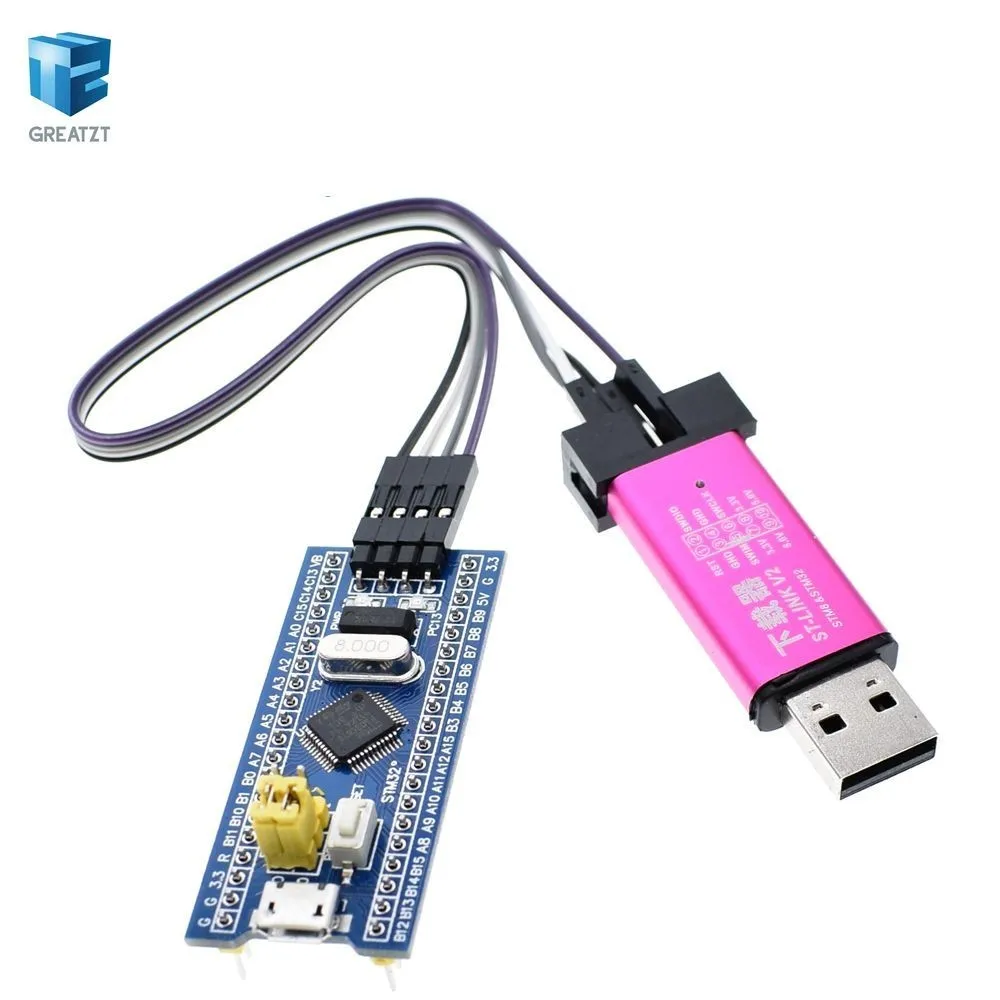 1 комплект ST LINK Stlink ST-Link V2 Mini STM8 STM32 симулятор скачать программист Программирование с крышкой DuPont кабель ST Link V2