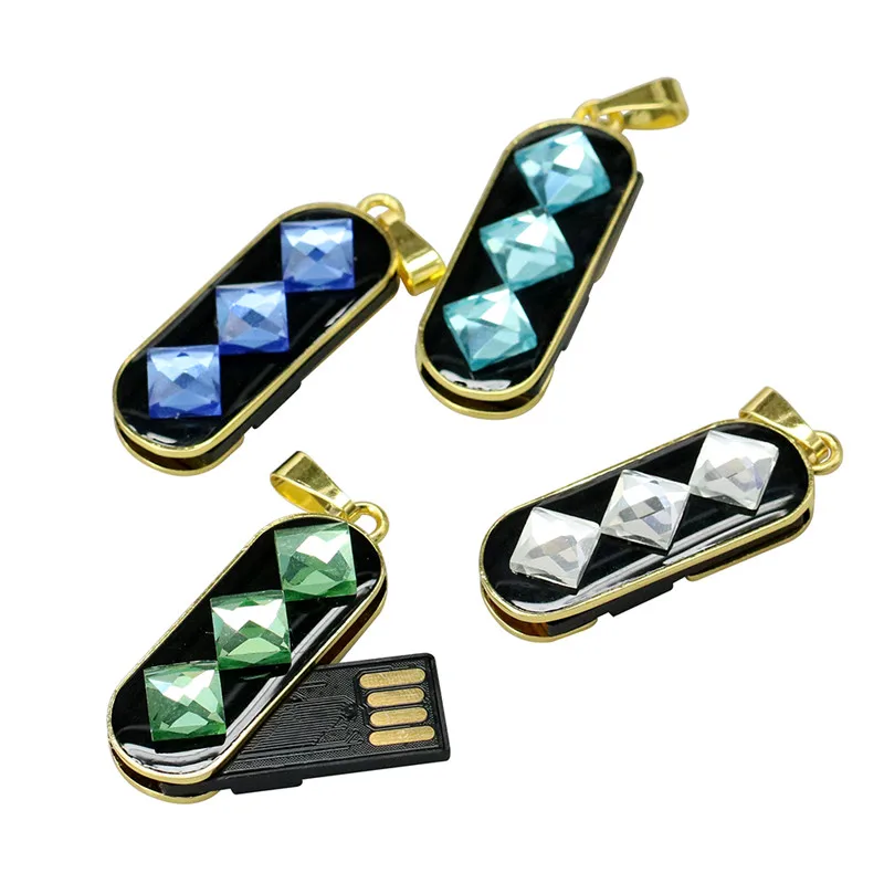 Jewelry Mini USB Stick 2.0 Pendrive 128 GB Flash Drive Real Capacity Crystal Necklace 64GB/8GB/16GB/32GB Girl Gift | Компьютеры и офис