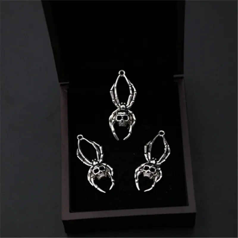 6 шт. серебряный цвет Паук Призрак Череп ожерелье серьги DIY панк ветер