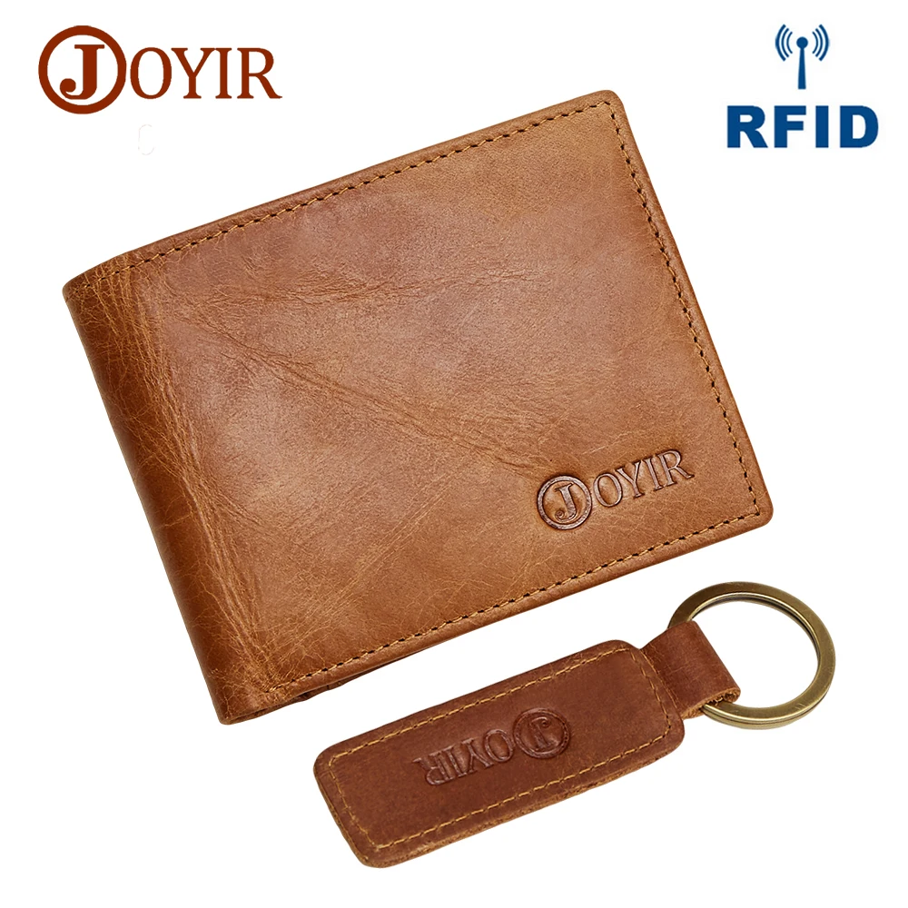 JOYIR популярный винтажный тонкий мини кошелек RFID из натуральной бычьей кожи