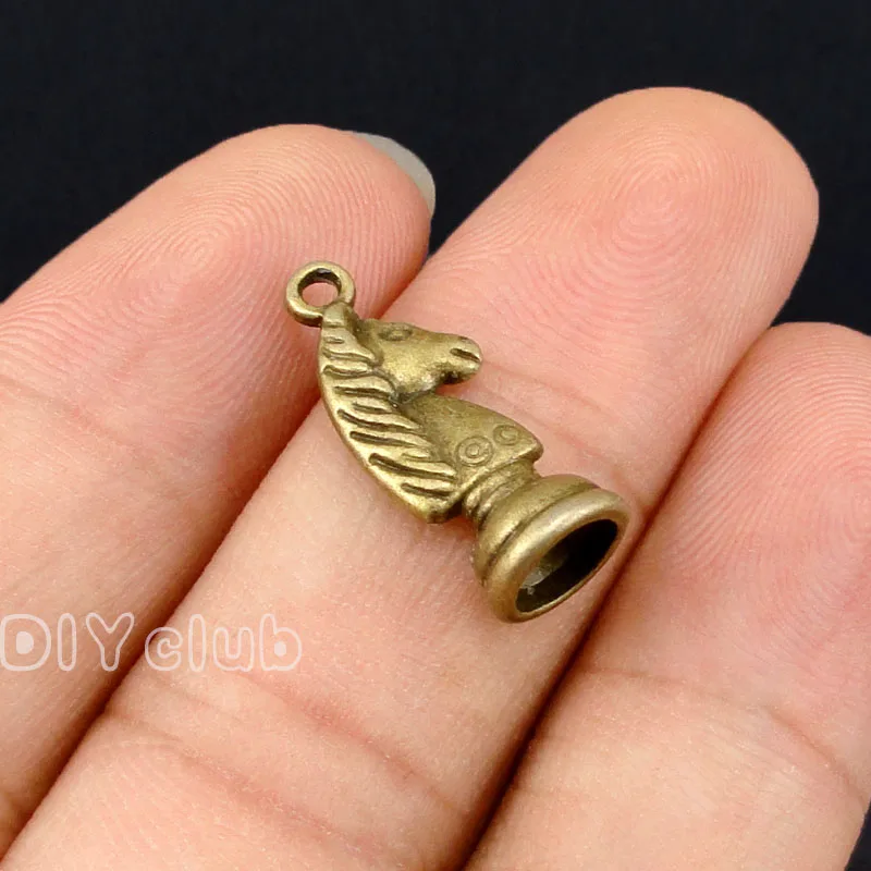 50 шт. подвески в виде шахматных изделий рыцаря из античной бронзы 21 х8 мм|pendant