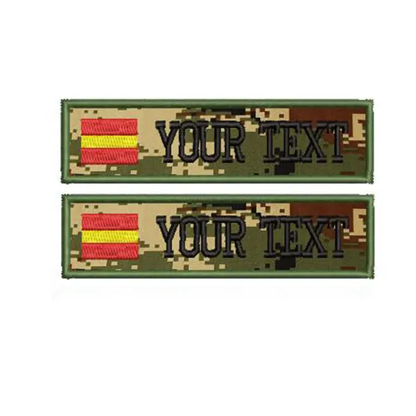 Spain Flag Пользовательские Военная Вышивка имя патч камуфляж армейский зеленый патчи США Бразилия Франция Великобритания флаг страны персонализированные - Цвет: Spain Flag