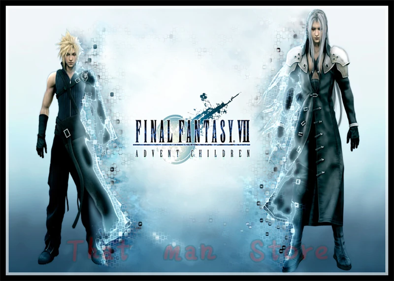 Облако VS Сефирот-Final Fantasy игры белый картон постер настенный картины для спальни Гостиная деко 42*30 см без рамки