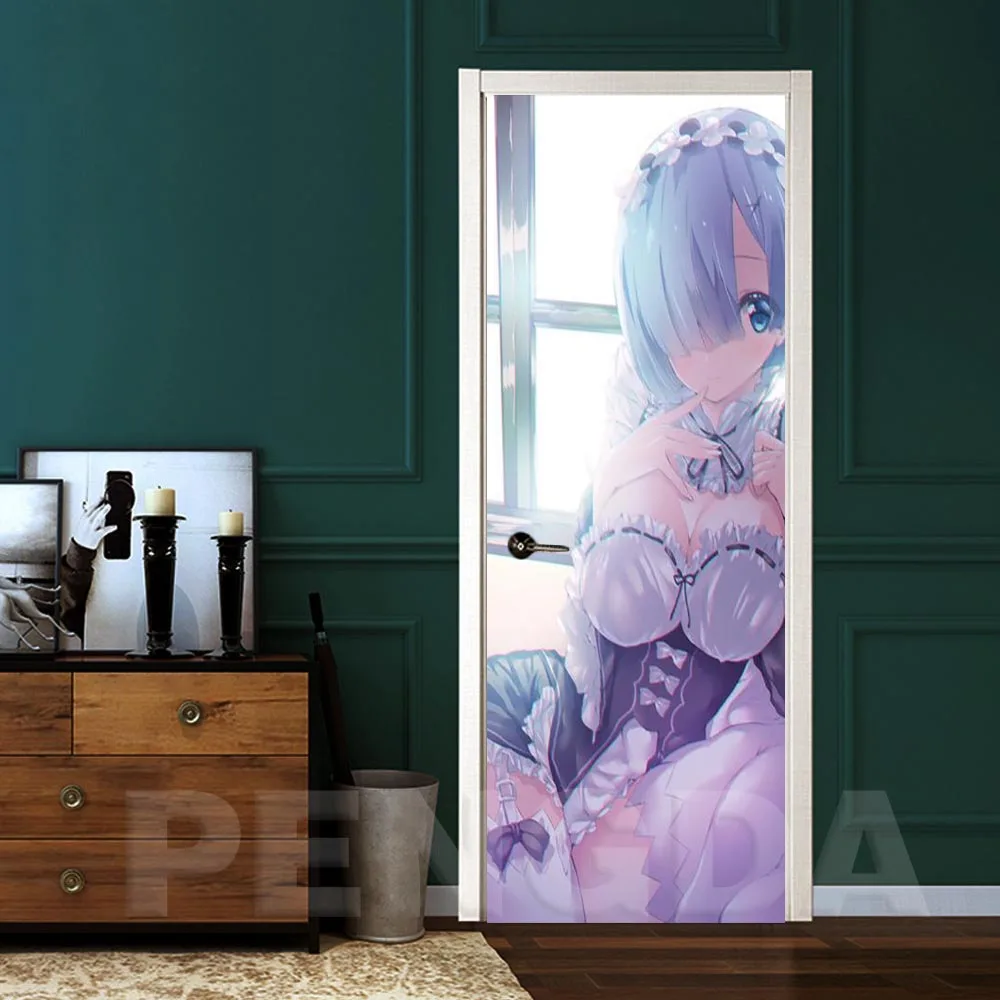 Самоклеящаяся наклейка домашнее украшение Re:Zero сделай сам дверная анимационная