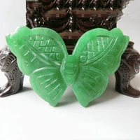 natural green stone hand carved necklace pendant amulet butterfly pendant can be handmade accessories are used