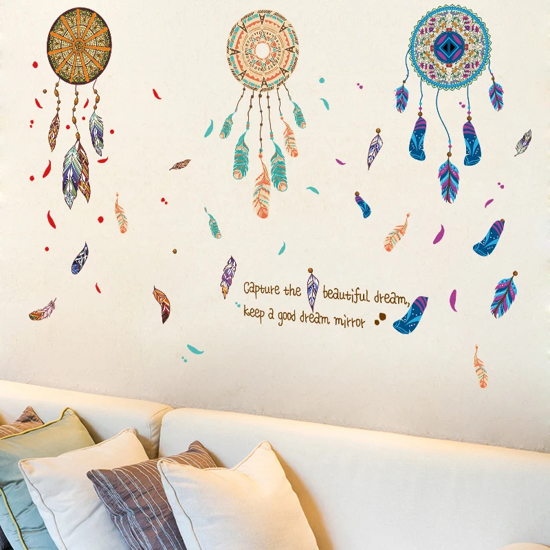 [Fundecor] Dreamcatcher Wall Stickers for kids rooms children bedroom living room home decoration art decals furniture stickers | Дом и сад