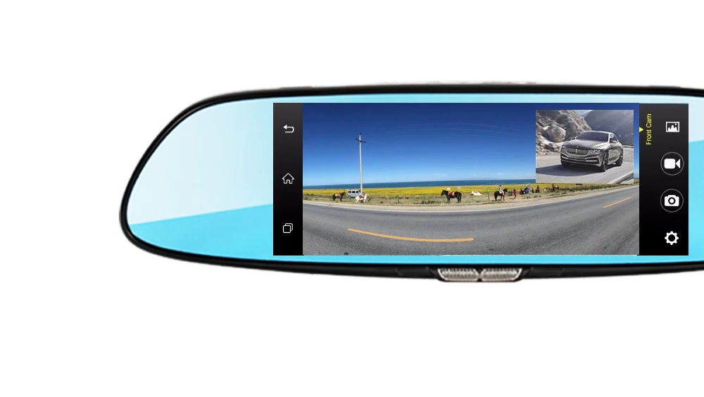 Зеркало заднего вида с видеорегистратором и камера Камера dvr 7 дюймовый IPS Android 5.0 GPS 3 Г тире камеры Bluetooth с Двумя Объективами зеркало заднего вида Даш cam автомобилей видеорегистраторы