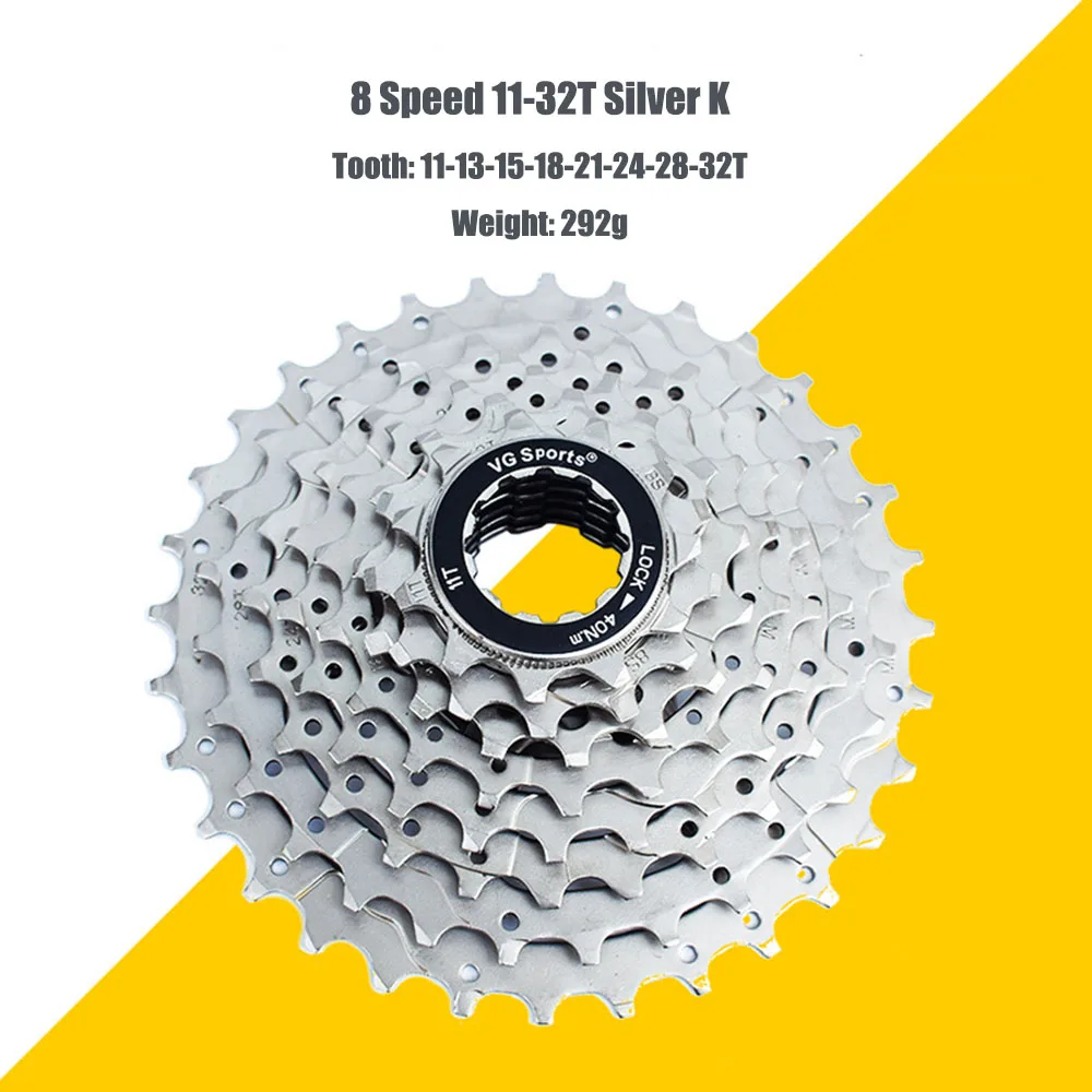 8S 11-32T Silver K 8 скоростей MTB кассетные звездочки горный велосипед Freewheel 11-32 T/34 T/36 T/40 T/42 T 8s 8v все размеры для Shimano Sram cdg cog VG Sports - Цвет: 8S 11-32T Silver K