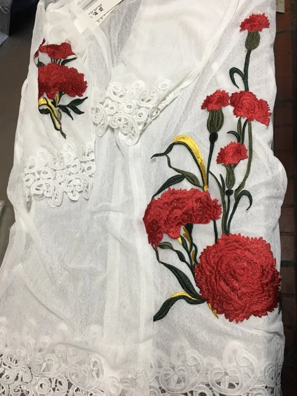 Новинка весна и осень 2020 женский европейский вышитый цветок кружева длинный
