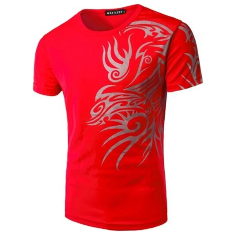 Мужская облегающая футболка ZOGAA черная с коротким рукавом и круглым вырезом