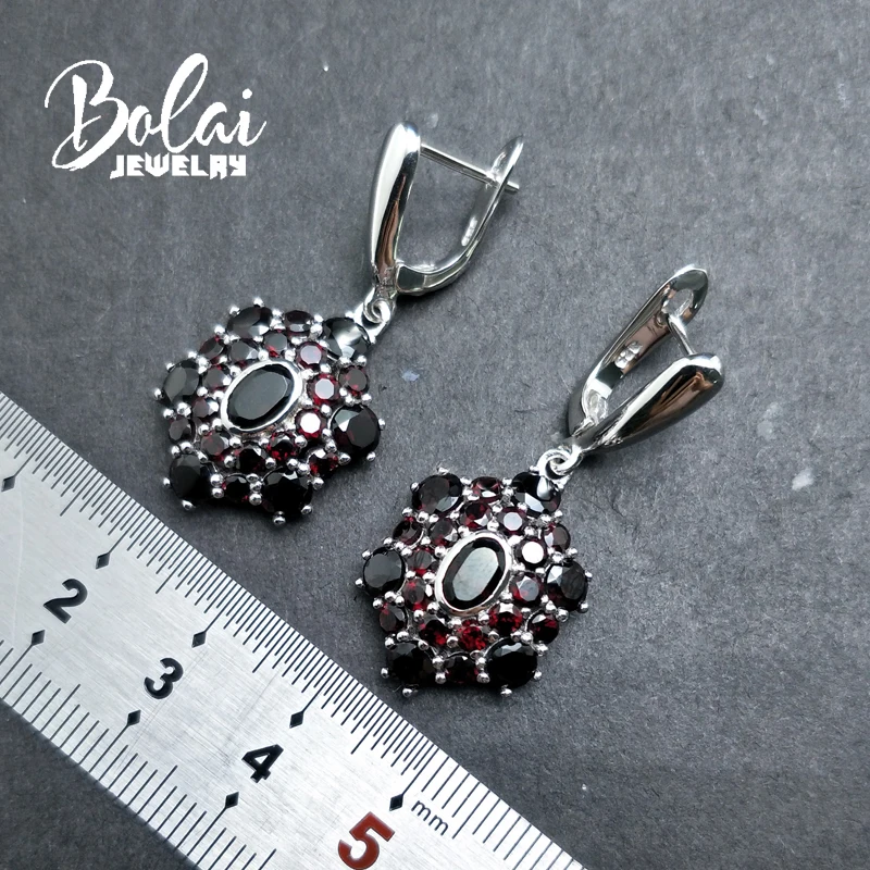 Bolaijewelry, красивые висячие серьги с натуральным гранатом, хорошее ювелирное изделие для женщин, вечерние, на каждый день, хороший рождественский подарок