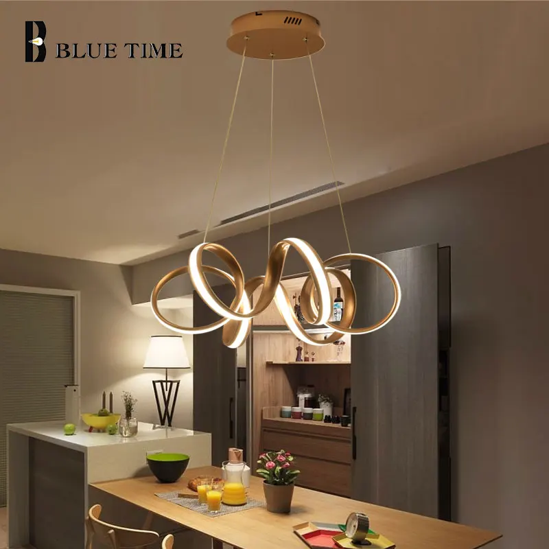 Позолоченная Подвесная лампа современные светодиодные подвесные светильники