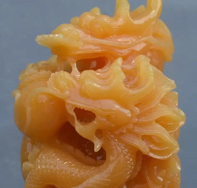 Китайский натуральный желтый нефрит собака Фу Собака гвардион Лев имперский