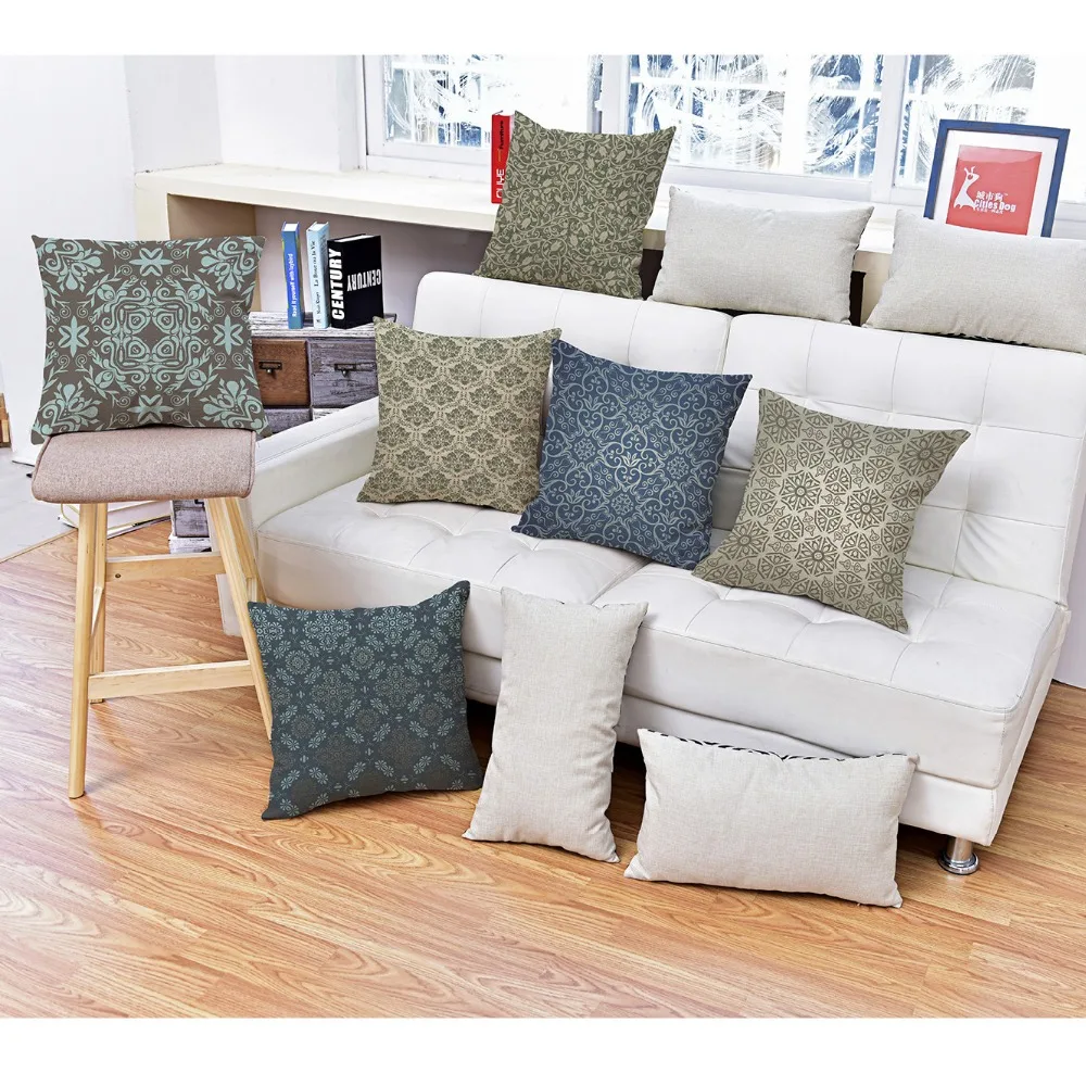 2021 горячая Распродажа Винтаж геометрический цветок решетки из хлопка и льна