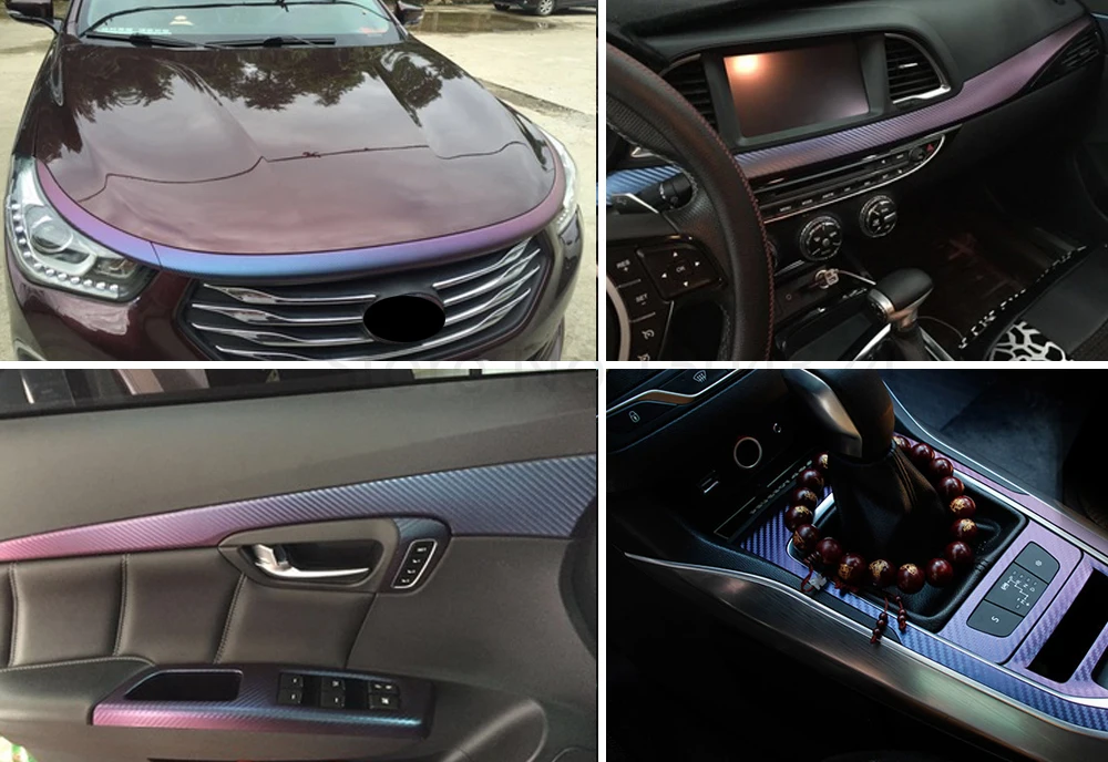 Виниловая 3d пленка Хамелеон из углеродного волокна 30 см x 100 см|3d carbon fiber|car stickercar