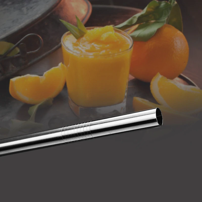 

6/12mm*215mm Stainless Steel Drinking Straw Reusable Straight Metal Straws Fruit Juice Milk Eco-Friendly Bar Accessories