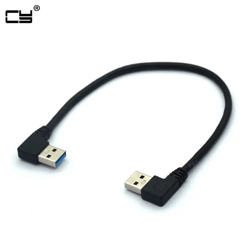 

Dual double Elbow angle USB 3.0 Type A type-a 90 Degree Right Angled Data Cable for Hard Disk Computer 25CM