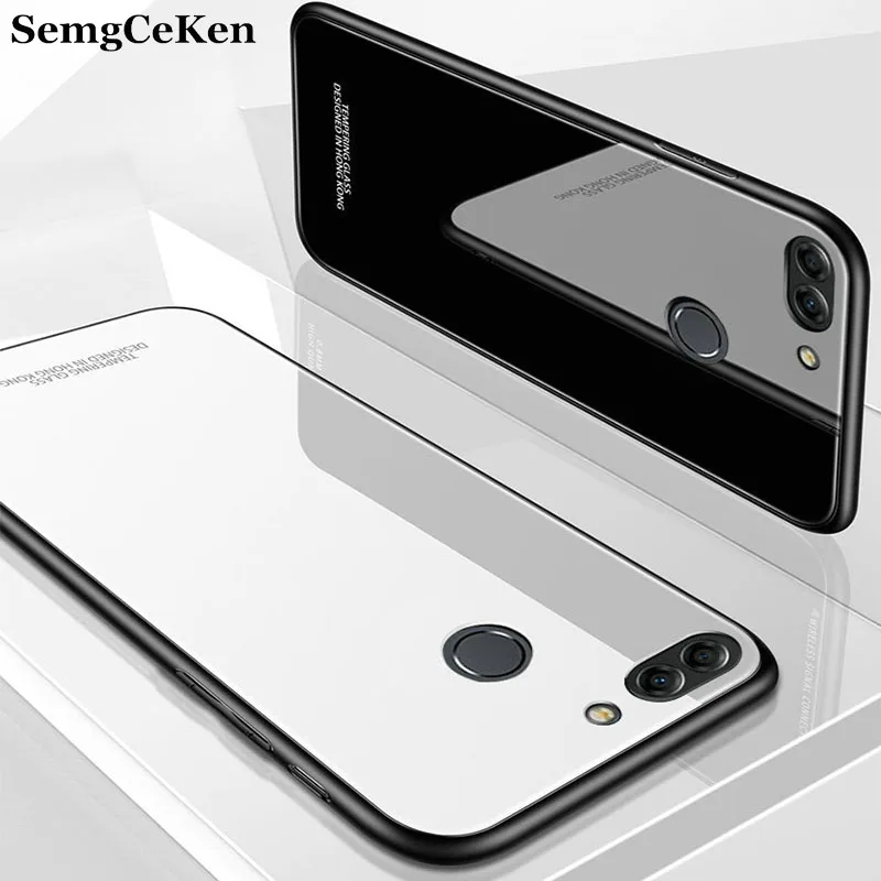 SemgCeKen роскошный оригинальный жесткий стеклянный зеркальный чехол для huawei honor 8 lite
