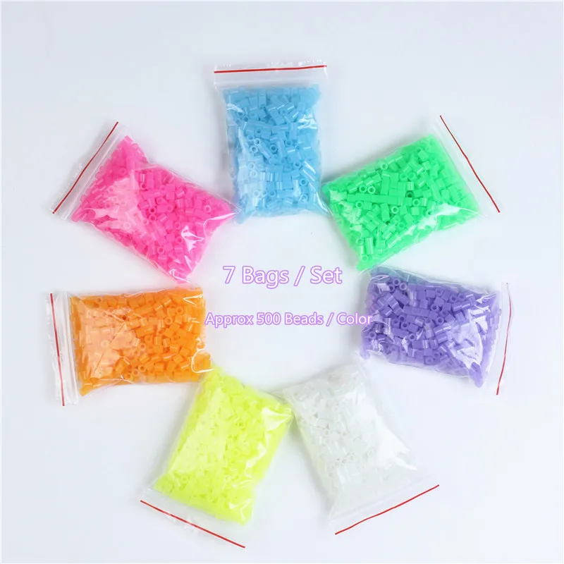 

7 цветов 3500 шт. 5 мм светящиеся бусины Хама игрушка для детей Brinquedos 500 шт./пакет Perler бусины 3D пазл предохранитель бусины пазл