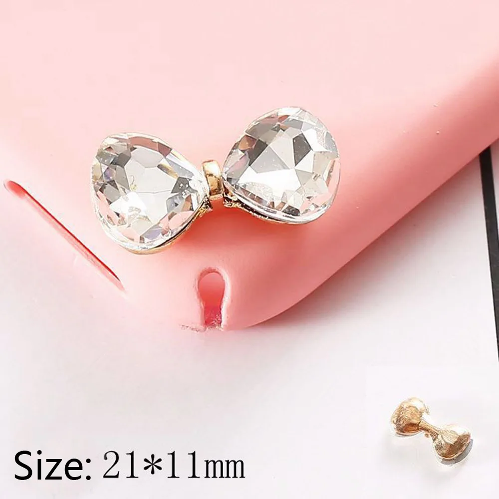 5 шт./лот Стразы бант кнопки для чехол телефона украшения DIY материалы ювелирные
