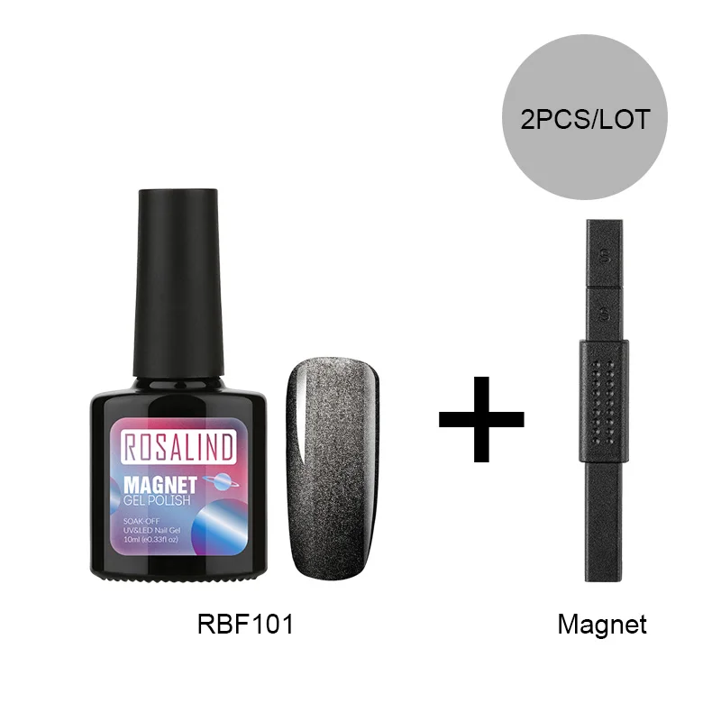 RB-2KITS-01 ROSALIND Cat Eyes Гель-лак для ногтей лак Vernis полуперманентные гибридные Лаки с Cat Eye Magent верхнее покрытие лак для ногтей - Цвет: RB-2KITS-01