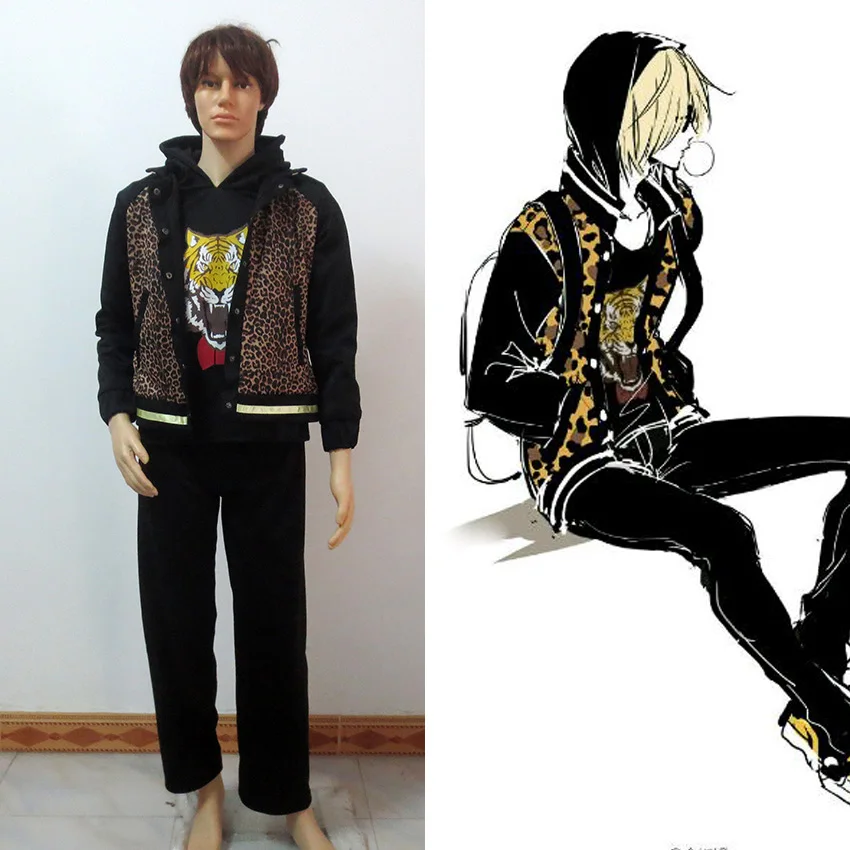 Юрий! На льду Юрий плисецкий ежедневный черный костюм Хэллоуин Косплей Костюм |