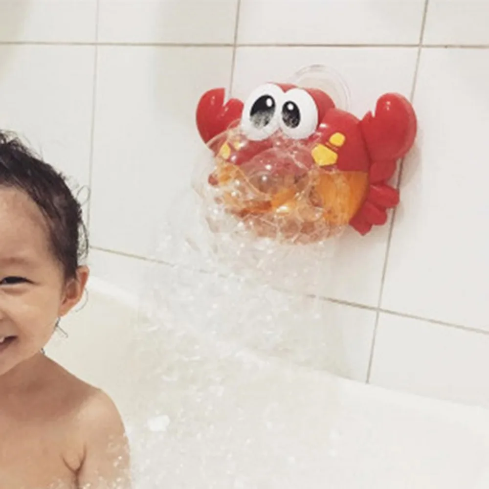 Toy Music Crab Bubble Blower Machine Cartoon Electric Automatic Maker Baby Bath Bathroom Toys Red Lovely Gift Home | Дом и сад