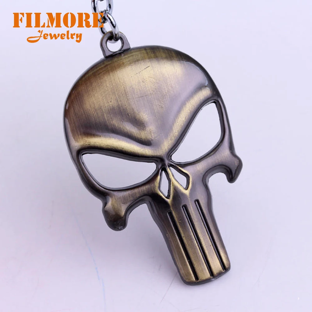 Брелок для ключей в классической игре бронзовый брелок с логотипом черепа модный