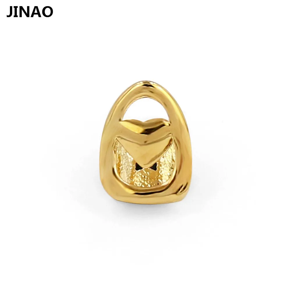 Jinao для хип-хопа Золото Тон Скорпион и корона сердце форма съемный Grillz(двойные капы для зубов) для верхней или нижней зубов Твердые