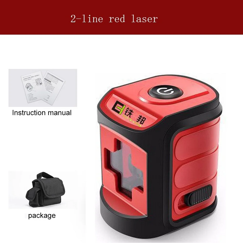 Red Laser Красный зеленый синий лазерный уровень 2 линии зеленый луч поперечная линия Авто самонивелирующийся горизонтальный и вертикальный с верхней стеной кронштейн - Цвет: Red Laser