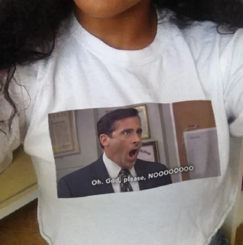 

kuakuayu HJN Summer Fashion Top Tee Oh God No Unisex The Office TV Shows Quotes Funny T-Shirt Fashion Meme Shirt