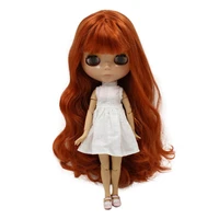 icy dbs blyth doll 16 bjd tan skin glossy face soft long curly hair with bangs nude joint body bl1207