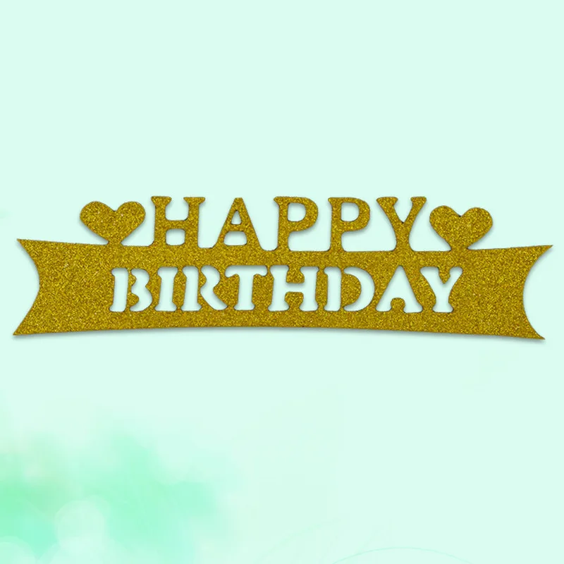 1 шт. Блестящий акриловый топ с надписью на день рождения золотой и серебряный Топ