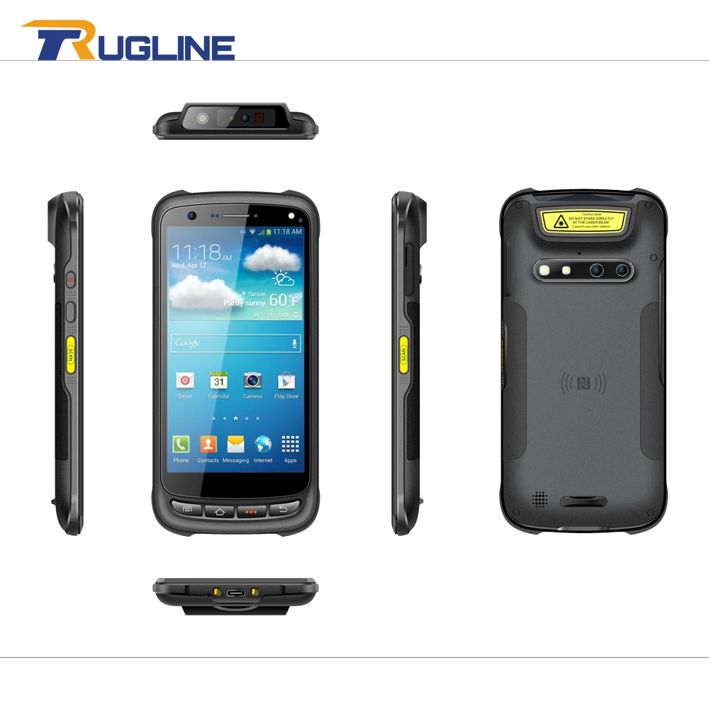 Прочный 4G Ручной PDA Android 6 0 терминал данных сенсорный экран 2D сканер штрих-кода