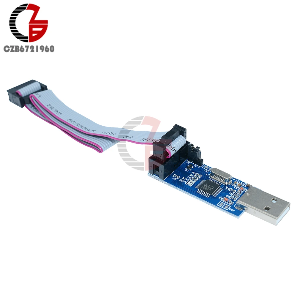 1 комплект USBASP USBISP AVR программист 3,3 В 5 в USB ATMEGA8 ATMEGA128 ASP ISP ATtiny CAN PWM+ 10Pin провод для Win7 64 бит