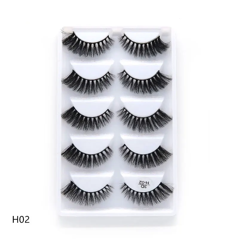 H 02 250 пар 3D норковые Накладные ресницы с натуральным крестиком, длинные грязные накладные ресницы для макияжа, накладные ресницы для наращивания, косметические инструменты - Цвет: H 02