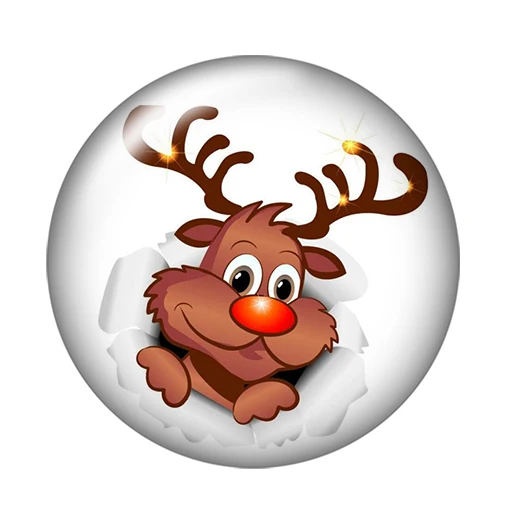 G Merry Christmas Elk 10 шт. смешанный 12 мм/16 мм/18 мм/25 мм круглый стеклянный кабошон demo плоский задний вывод ZB0434 - Цвет: G